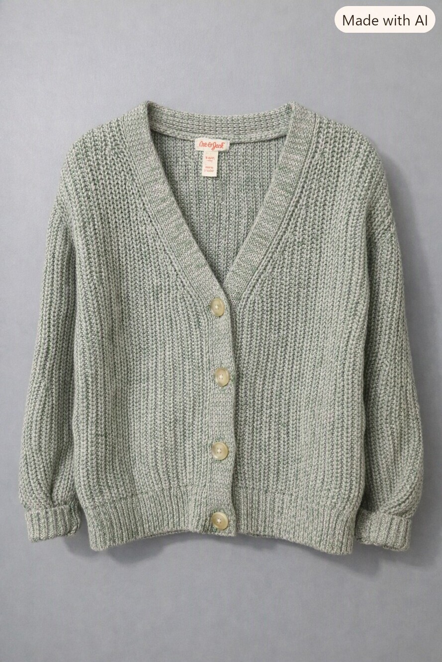 Cat and Jack Small Light Green Knit Cardigan
